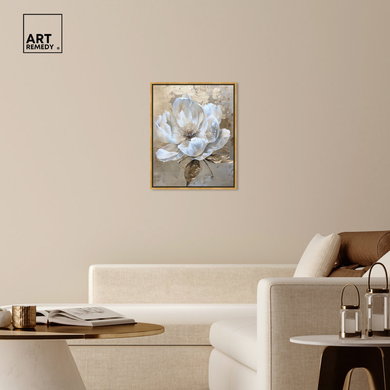 Gold Framed Floral Canvas Print 21.5" x 17.5"