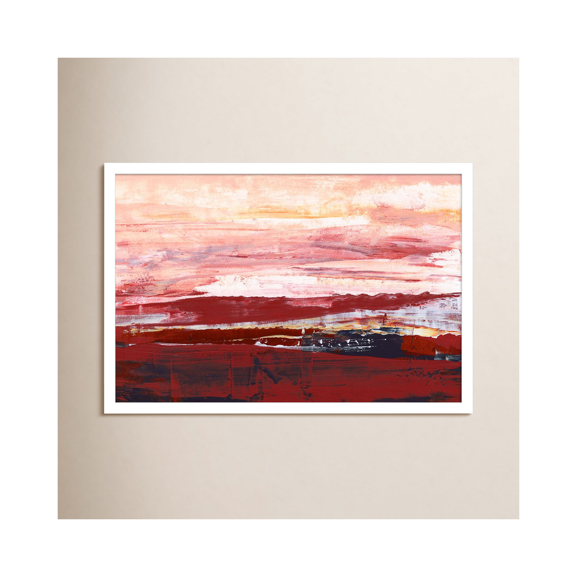 Summerset I by Wood Framed Wall Art Print, White, 17" H x 25" W