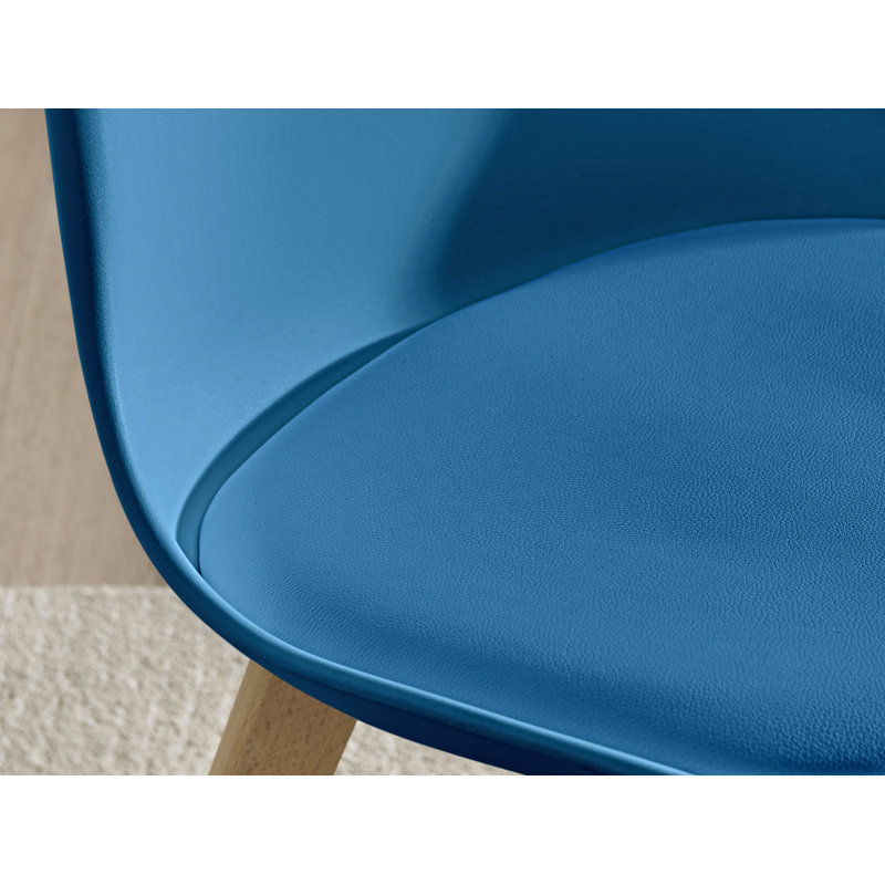 Chaise d'appoint rembourrée en faux cuir Stolm, Bleu