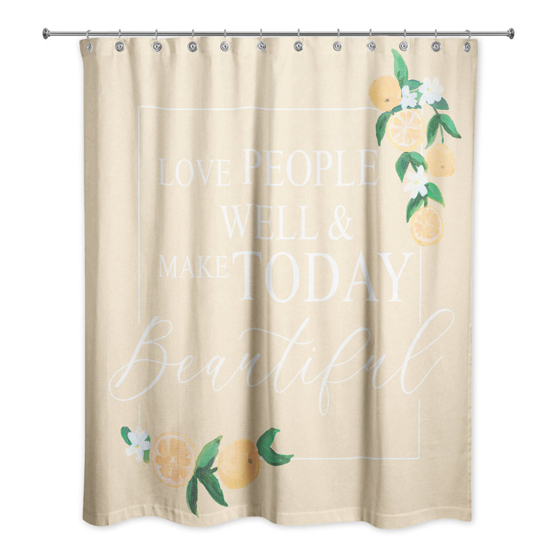 Rideau de douche simple Perine, Jaune