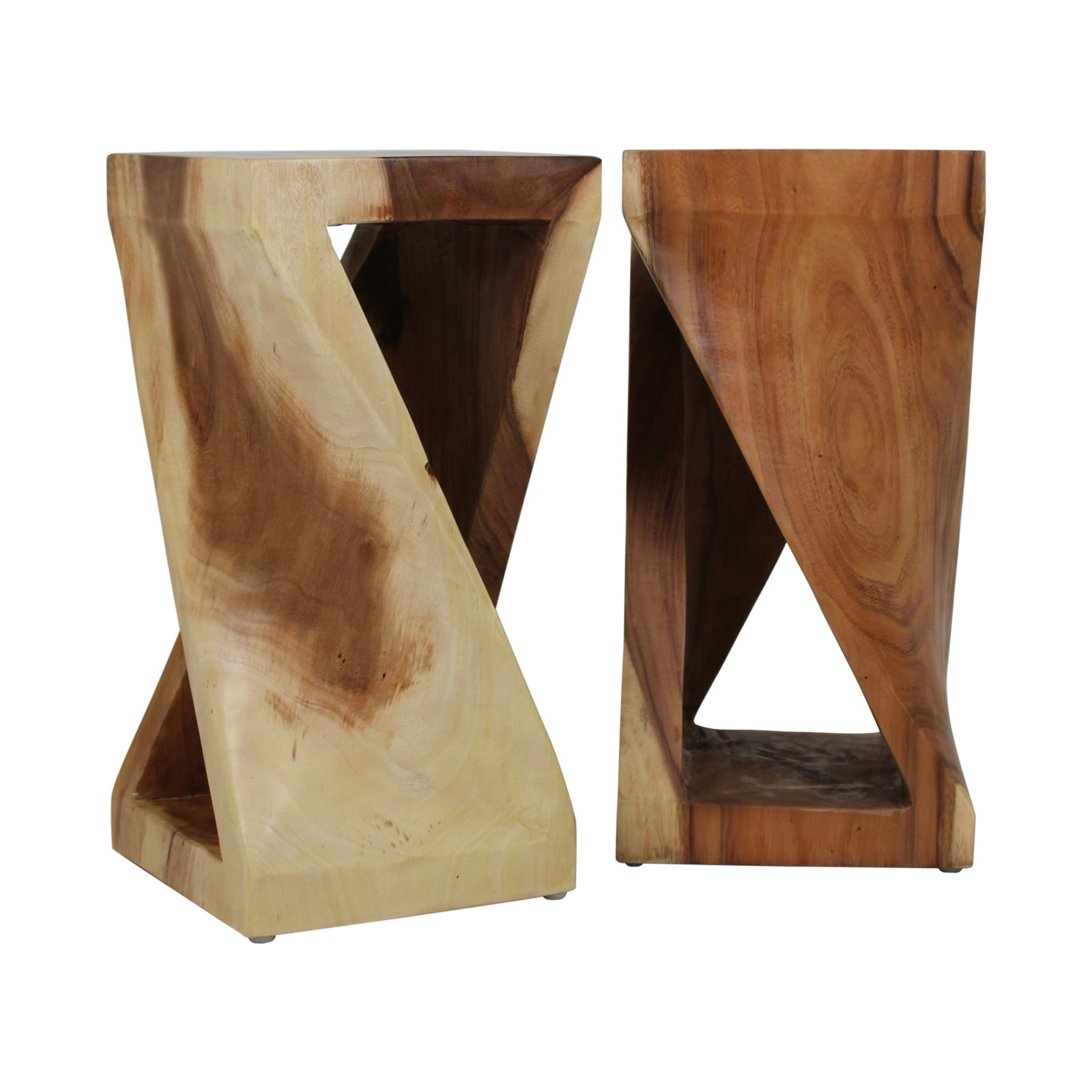 Neddy Solid Wood End Table, Brown, 18.25" H x 12" W x 12" D