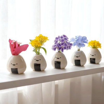 Ensemble de 5 petits vases à fleurs Onigiri