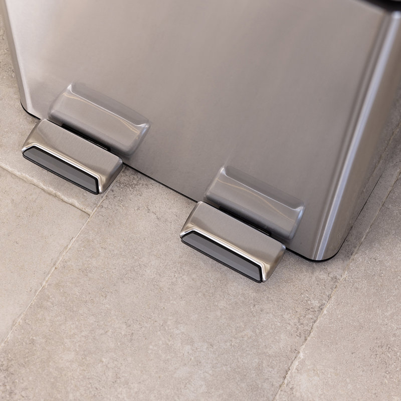 Ayanti Stainless Steel Step On Multi-Compartment Rubbish & Recycling Bin, 7.92