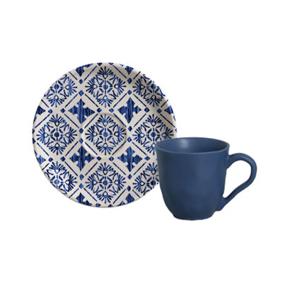 Tasse à café et soucoupe biologique en grès 4,06 oz Maya