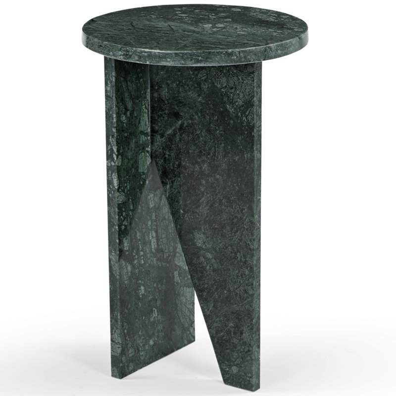 Devlin Marble Drink Table, Dark Green