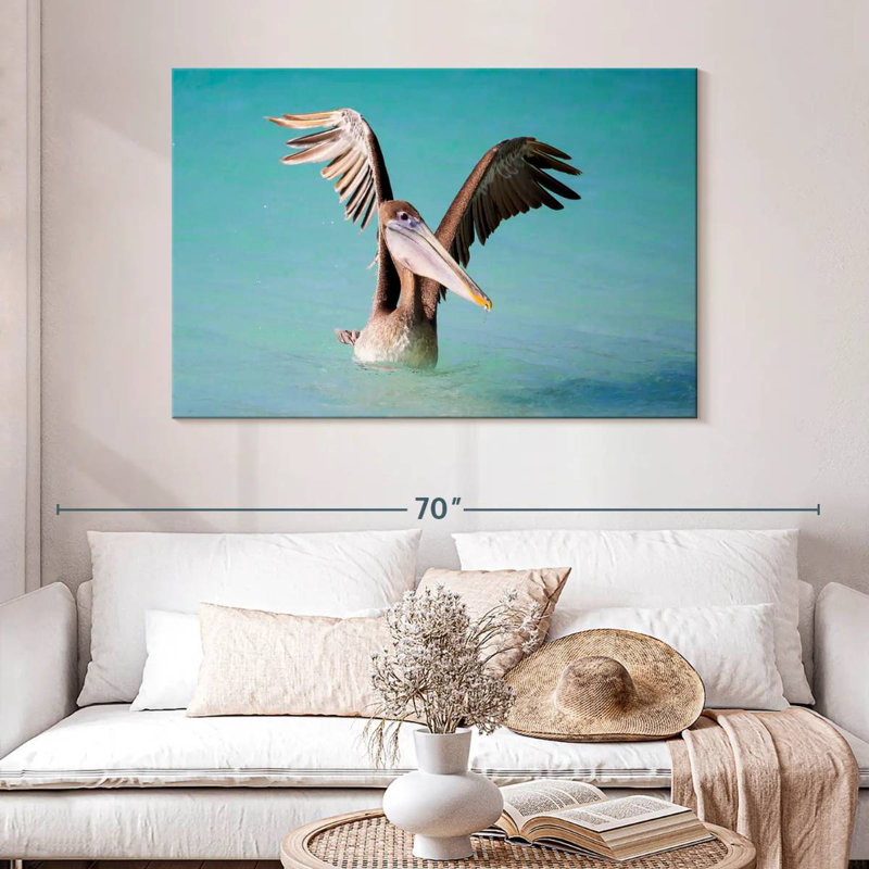 Pelican With Outstretched Wings, 32" H x 48" W