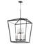 Lustre rectangulaire lanterne 12 lumières Ishika-2055925662