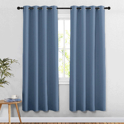 NICETOWN Bedroom Room Darkening Curtains Triple Weave Microfiber Grommet Top Thermal Insulated Solid Room Darkening Panels/Drapes for Living Room, 2 Panels.