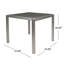 Table de salle à manger d'extérieur - Aluminium anodisé - Plateau en osier - Carré - Argent et gris - 35 po (table incluse seulement)