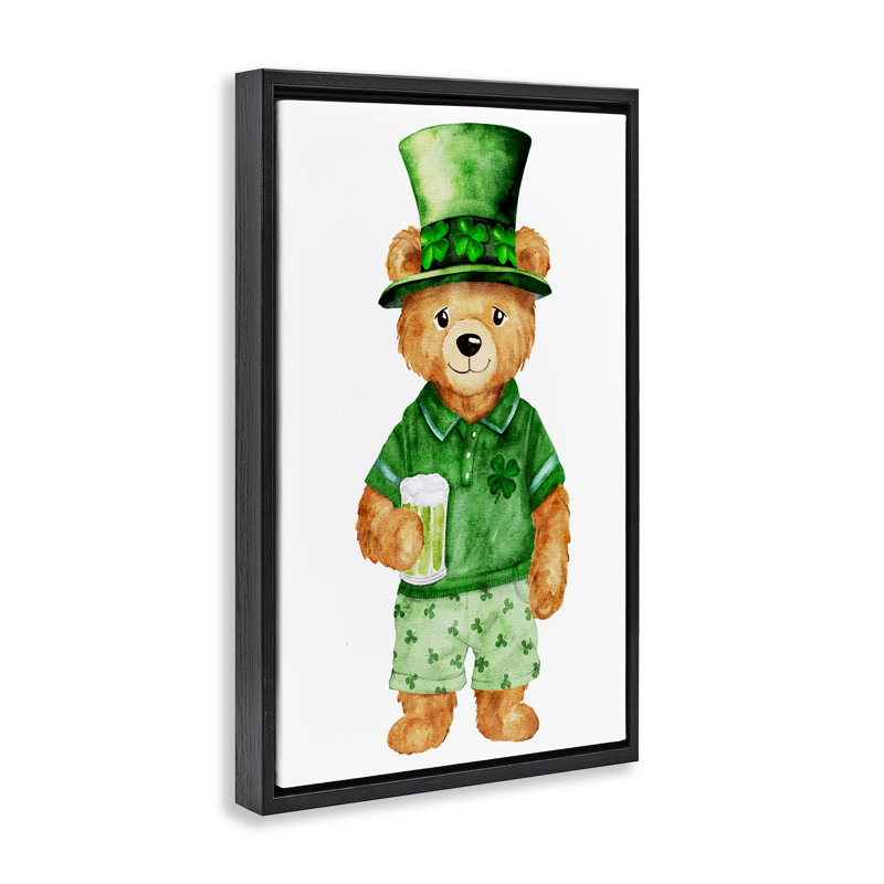 Cadre flottant Saint-Patrick, conception par Amy Hall, Cadre flottant noir de jais, H 25 po x l 17 po