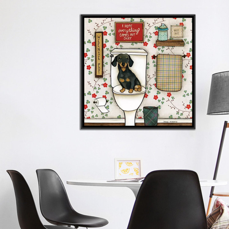 « Weenie pot » par Jamie Morath-impression, Toile avec cadre noir, Pas de tapis, H 37 po x l 37 po x P 1,5 po