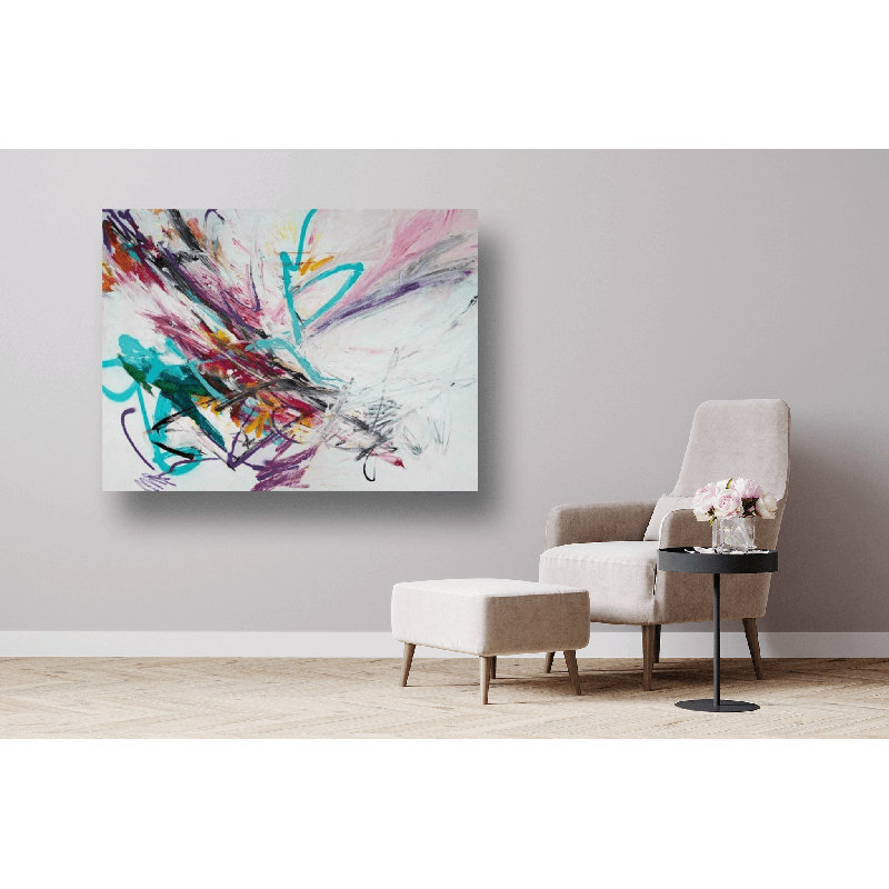 Abstract Print by John Beard, 30" H x 40" D x 1.75" D, Black Framed Canvas