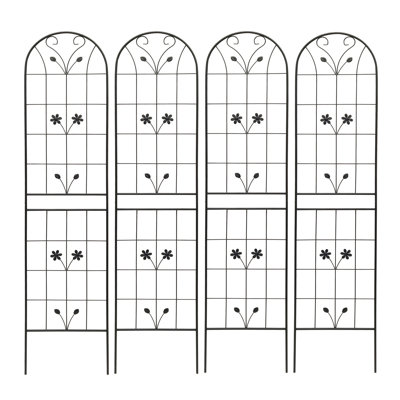 4 Pack Metal Garden Trellis, 86.7" X 19.7" Rustproof Trellis, Flower Support For Climbing Plants Outdoor