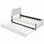 Lit plateforme tapissier avec pieds et gigogne en bois