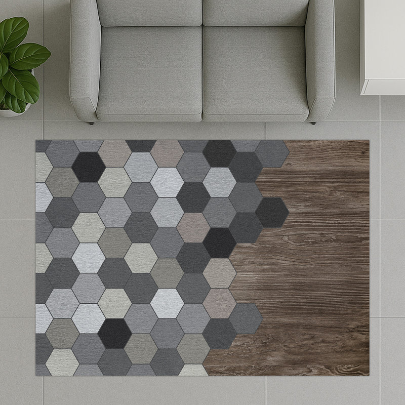 Geometric Area Rug, Rectangle 140 x 200 cm