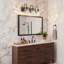 3-Light Dimmable Vanity Light With Geometric Patterned Glass-125104600