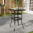Height Bistro Square Table For Paito, Metal Frame Patio Bar Table Tempered Glass