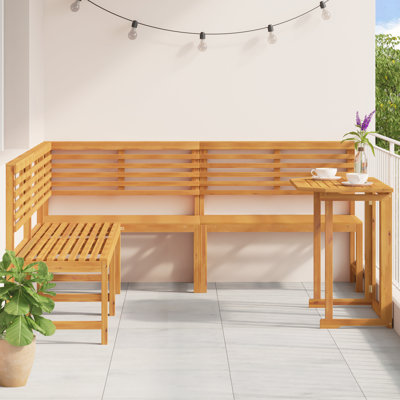 Ensemble de banc de jardin vidaXL 4 pièces en bois d'acacia massif brun
