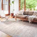 Georgitte Oriental Red/Ivory/Blue Area Rug