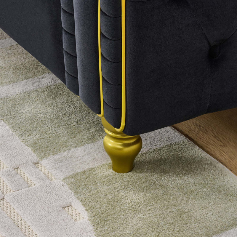 Modern Chesterfield Loveseat Sofa with Button Tufting