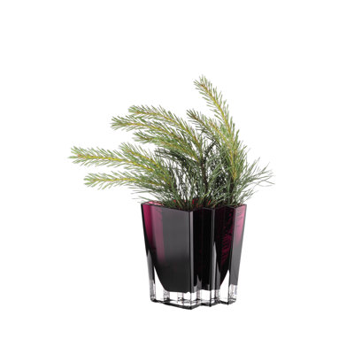 Verre - vase - bleu sarcelle - motif à chevrons - 6,25 po de hauteur - très résistant - fabriqué en Europe - par Barski