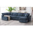 Latitude Run® 130" Modular Chenille Sectional Sofa Cloud Couches, Convertible Oversized Sectional Sleeper Sofa Bed-1844527631
