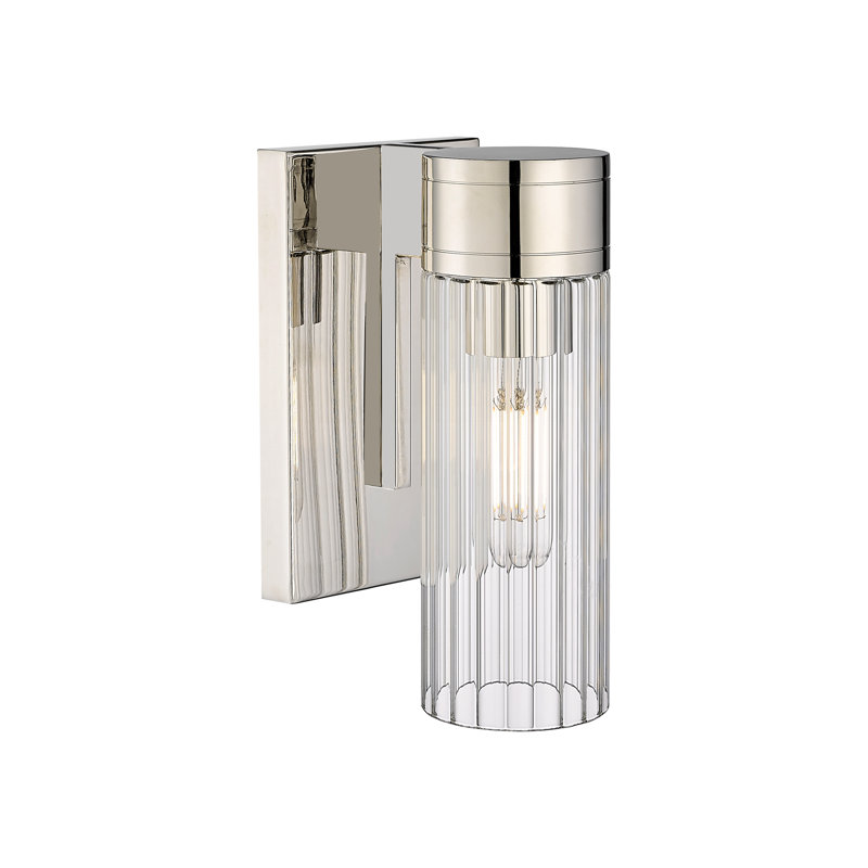 Applique murale 11 po Empire, Transparent, H 9,5 po x l 5,5 po x P 3,13 po, Nickel poli
