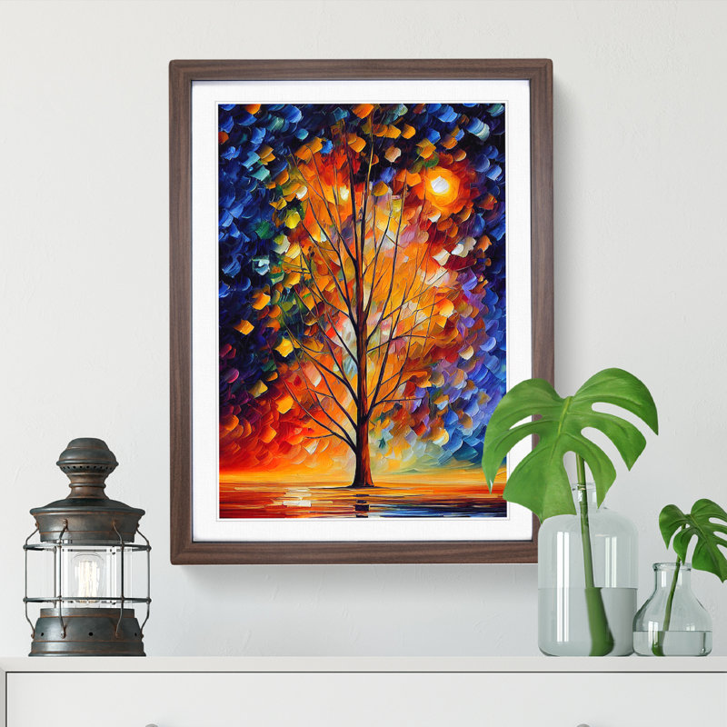 XV1022-3612X Portrait Of A Tree No.7 - Print, Walnut Framed, White, 64cm H x 46cm W