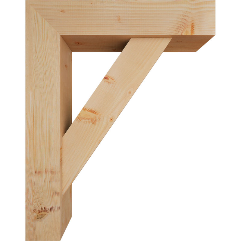 Traditional Block Bracket w/ Offset Brace, 38 x 30, 7 1/2"W Douglas Fir (Smooth)