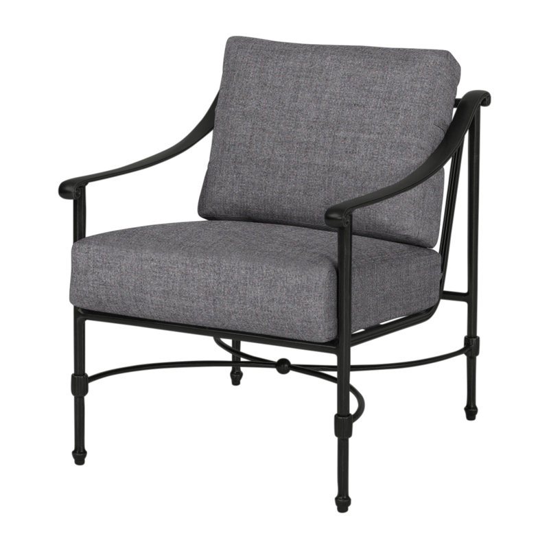 Morro Bay Outdoor Lounge Chair, Cast Slate Sunbrella® Plainweave, Midnight Gold