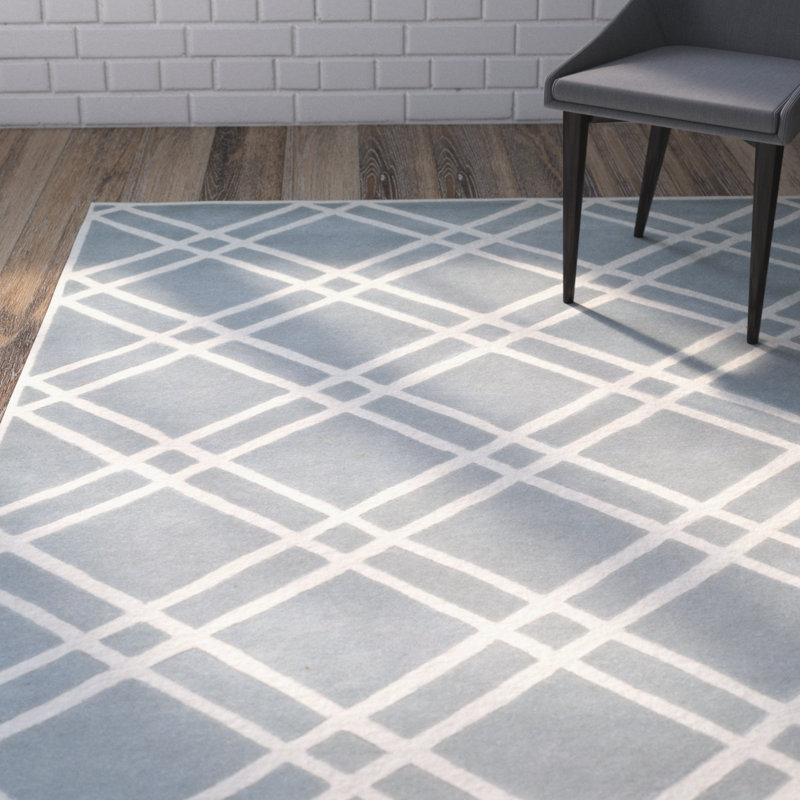 Teresita Hand Tufted Wool Geometric Rug, Rectangle 6' x 9'