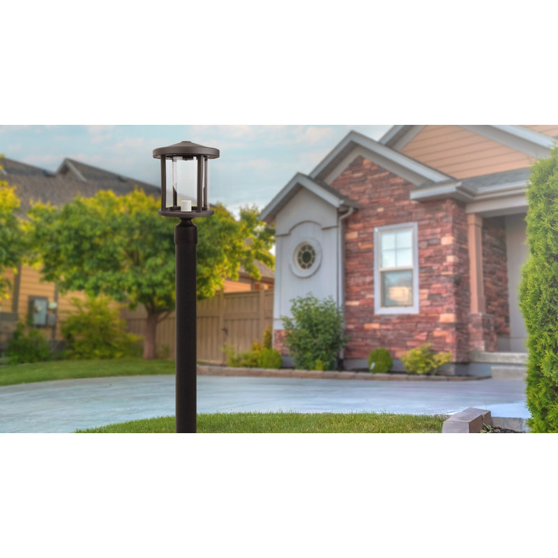 Solus Artisan Round Post Top Fixture with Clear Acrylic Lens, Bronze