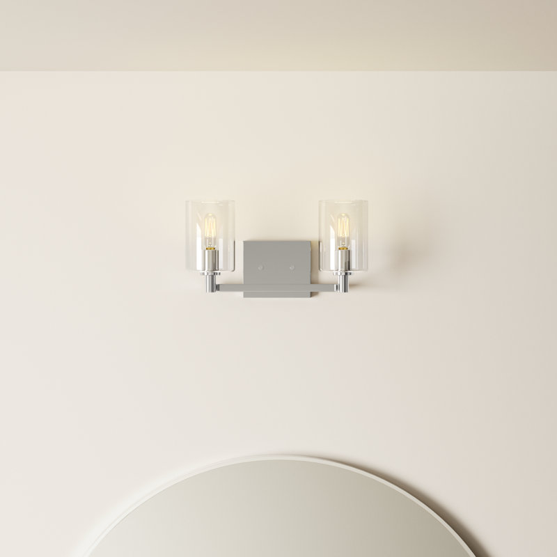 Haines 2 Light Transparent Dimmable Vanity Light, Chrome