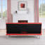 Canapé-lit pliant double en cuir rouge 67 po avec table basse 67 pouces