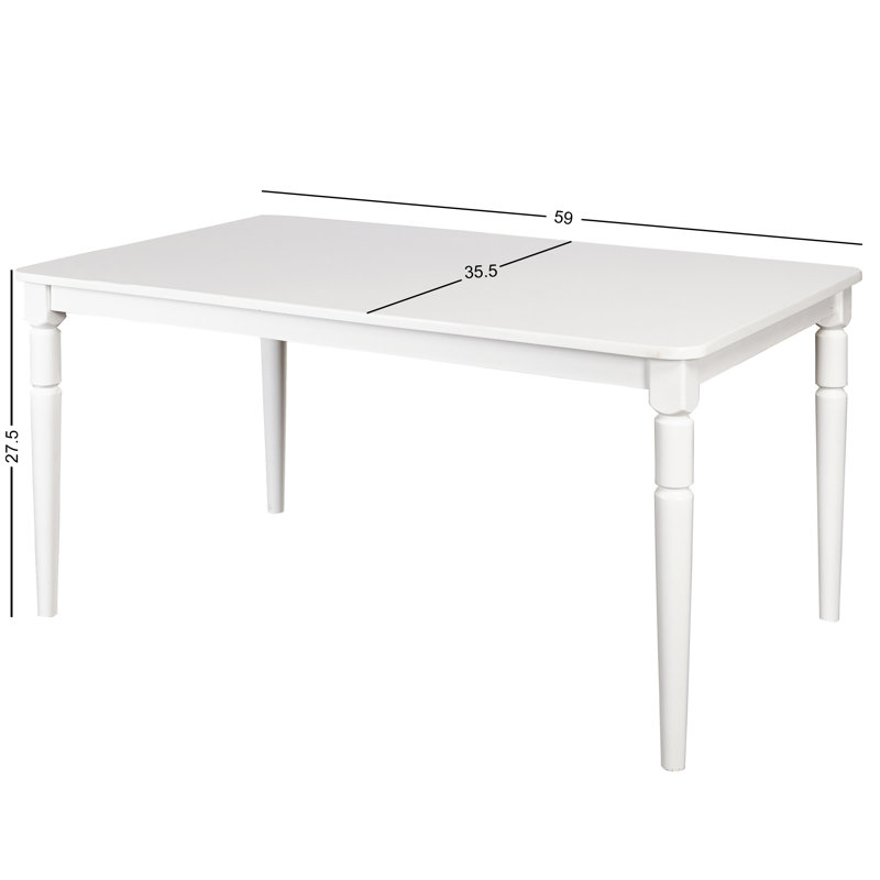 Ensemble de salle à manger Bellmead, Table brune avec chaises blanches, 7 pièces (1 table, 6 chaises)