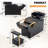 Shampoo Bowl & Chair Set With Footstool, Barber Hair Stylist Backwash Chair With Deep ABS Basin & Neck Rest, Black