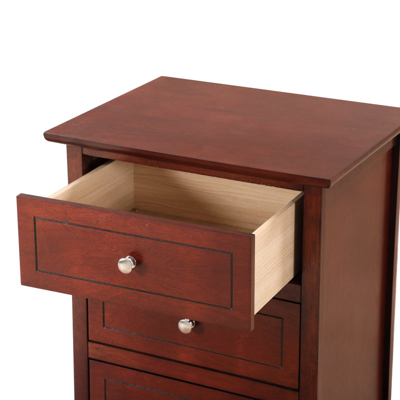Transitional Cherry Nightstand For Bedrooms, Cherry