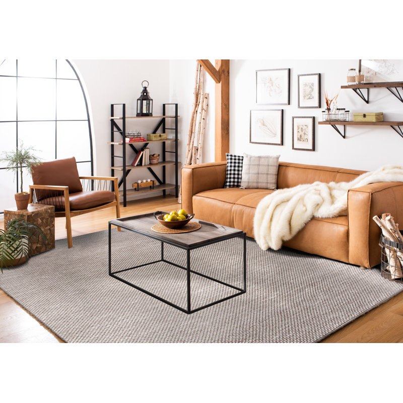 Vermont Flat Weave Wool/Cotton Rug in Brown, Rectangle 8' x 10'