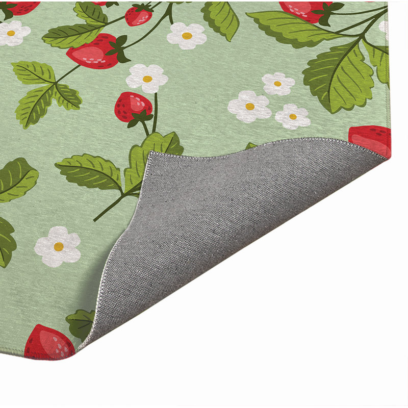 Tapis d'extérieur Strawberries, Rectangle 5 pi x 7 pi