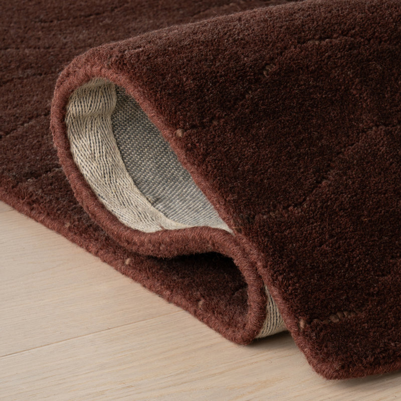 Gailia Solid Wool Cozy Area Rug, Beige, Rectangle 8'6" x 11'6"