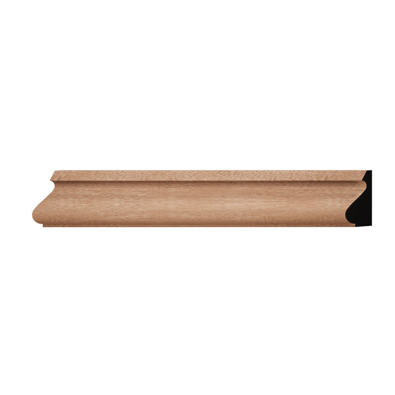 Moulure à capuchon de base en bois massif de teinte de bois franc massif D16 5/8 po x l 1 3/8 po x L 96 po., Sapele