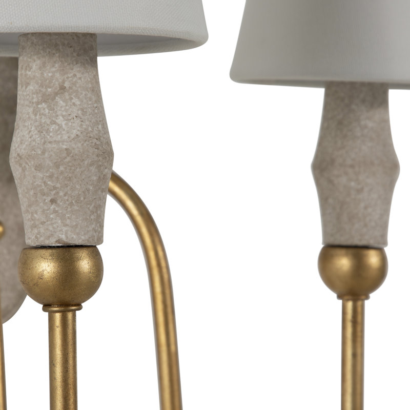 Clay Vintage Gold Double Wall Sconce - 10.75 In. D X 19.5 In. H, 19.5" H x 14" W x 10.75" D, 2 Lights