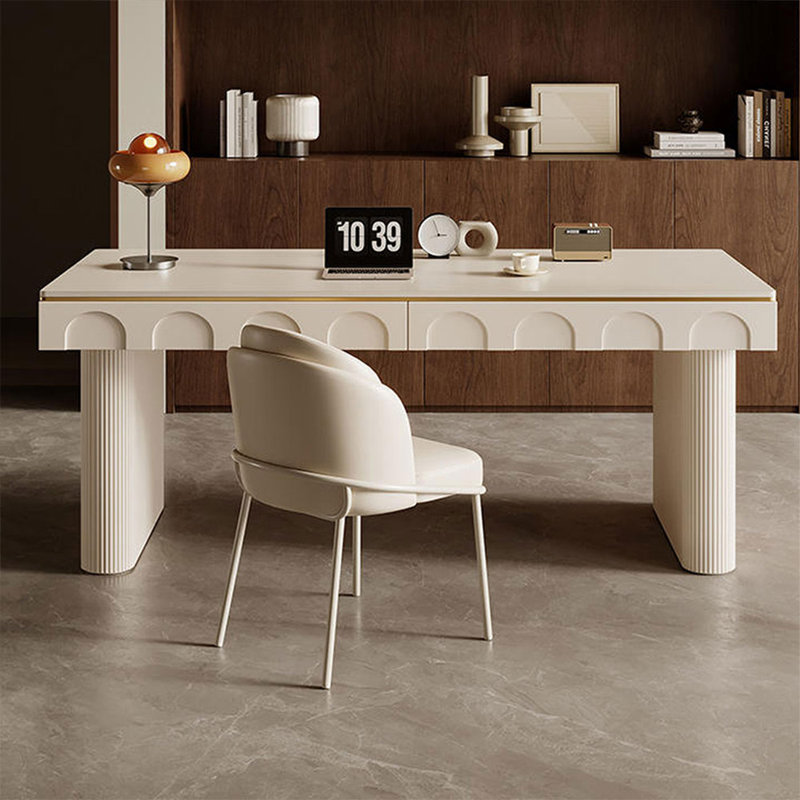 Bureau d'écriture avec tiroirs blanc