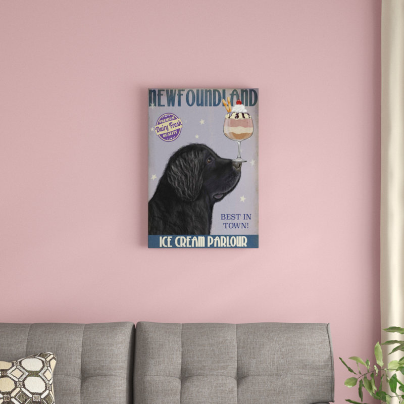 Terre-Neuve crème glacée par Fab Funky - Impression sur toile tendue sur châssis, H 12 po x l 8 po x P 0,75 po, Toile tendue