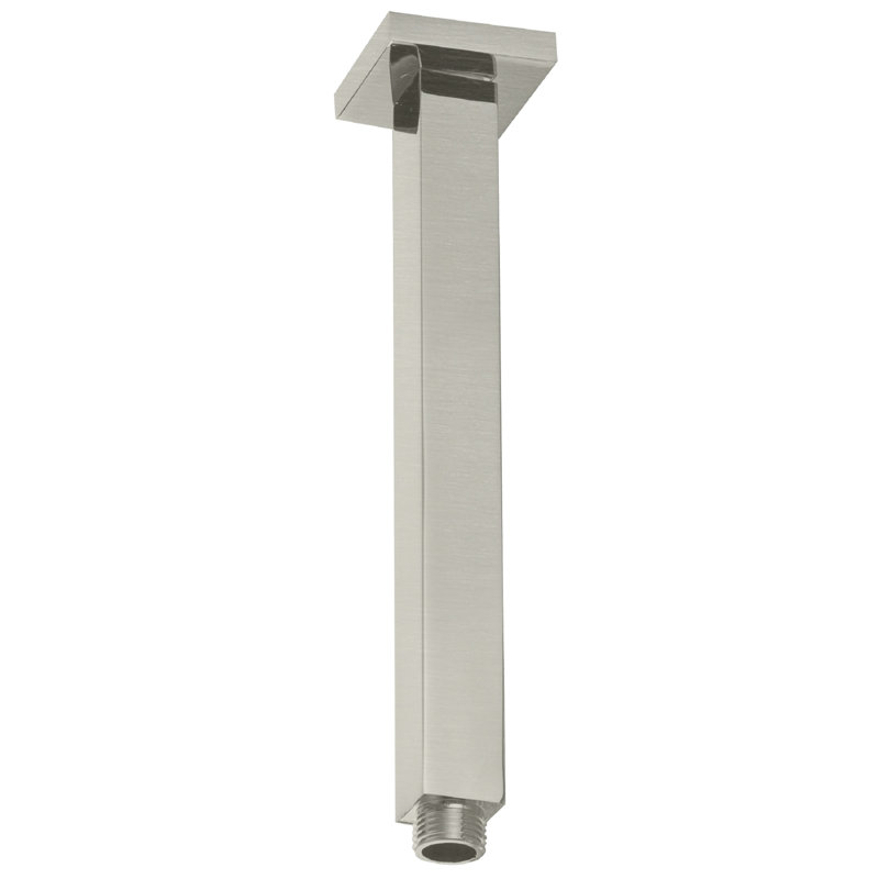 Bras de douche carré 1/2 "avec bride, Nickel satiné
