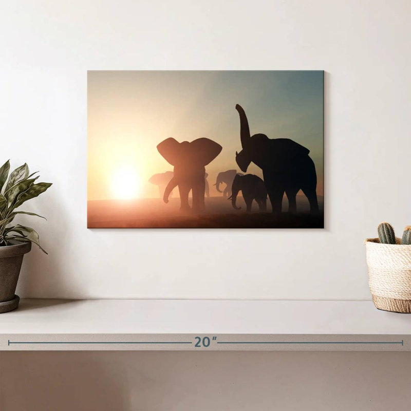 Éléphants sauvages de Brampt, H 8 po x l 12 po