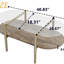 Table basse ovale en verre au design moderne, longueur 41 x largeur 21 x hauteur 17 pouces, pour le salon, structure double couche avec fonction de rangement, verre transparent et panneau de fibres à densité moyenne brun