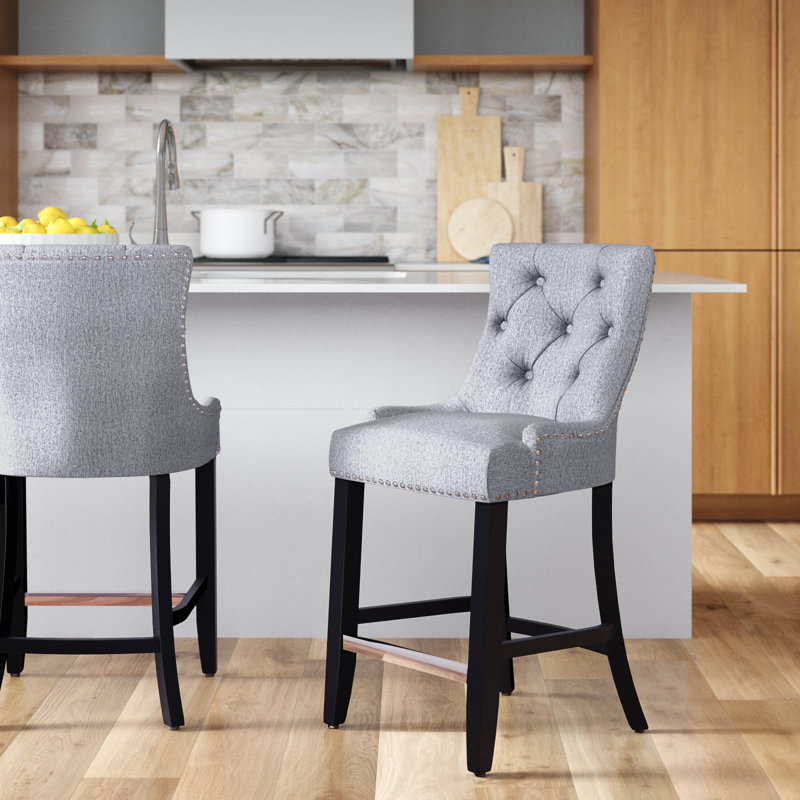 Tabouret Wren, gris, Noir, Tabouret de bar (siège d'une hauteur de 29 po)