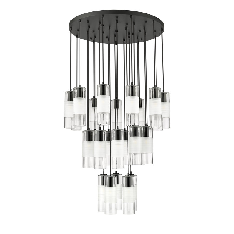 Lustre 27 lumières Premislao, Noir mat