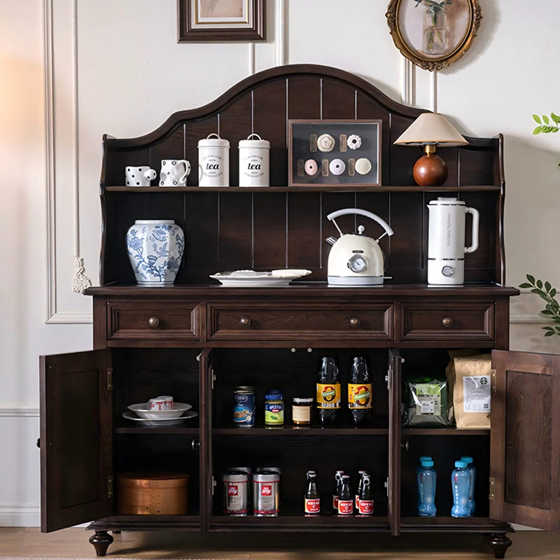 Buffet en bois massif brun 55,12 po